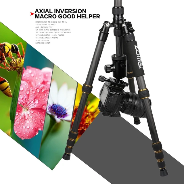 Alt view image 5 of 5 - ZOMEI Z669C Carbon Fiber Portable Tripod with Ball Head Compact Travel for Canon,Sony, Nikon, Samsung, Panasonic, Olympus, Kodak, Fuji, Cameras and Video Camera