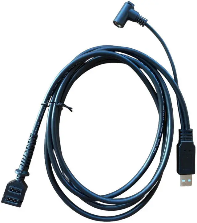Alt view image 2 of 5 - Washinglee CBL-282-045-01-A Cable for Verifone VX805 VX820, USB Data and Charging Cable with Power Jack DC5521, 14Pin IDC to USB 2.0, 2M (6ft).