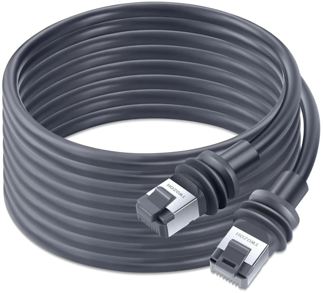 Main image of Twozoh Starlink Gen 3 Cable 60FT, Starlink Standard Gen 3 Satellite V3 Ethernet Cord for Waterproof Starlink Extension Replacement Cable Gray