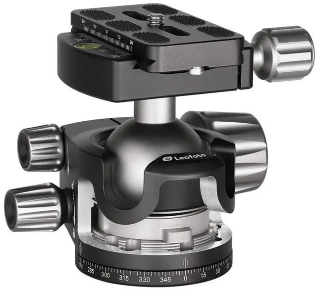 Alt view image 3 of 5 - Leofoto LH-40 Ball Head, 40mm Ball, Low Profile, Firction Contorl, Base Panning Contorl, Bubble Level, Include 70mm QR Plate, Arca Compatible