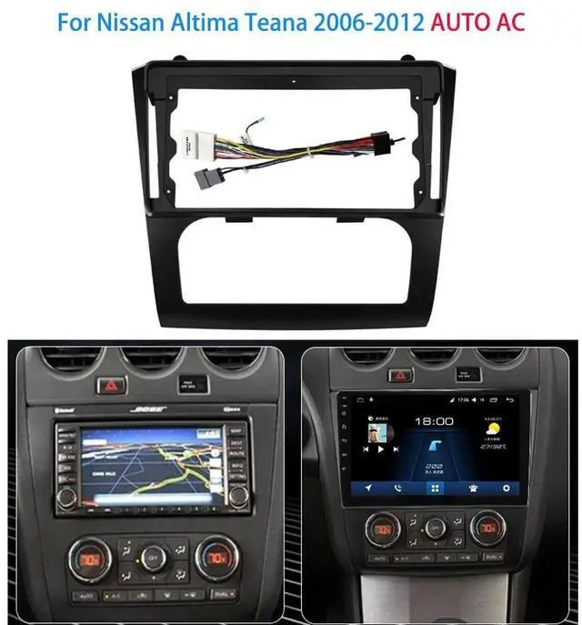 Alt view image 2 of 5 - Fits for Nissan Altima Teana 2006-2012 AUTO AC Car Radio Stereo Fascia Frame Double DIN 9 inch Dash Installation Mounting Kit