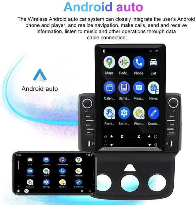 Alt view image 5 of 5 - Slakerbe Android 14 Double Din Car Radio Compatible with Dodge Ram 1500 2500 3500 2013-2018, 4G+64G 9.7" Touch Screen Car Stereo with Wireless Carplay Android Auto GPS WiFi Mic Backup Camera