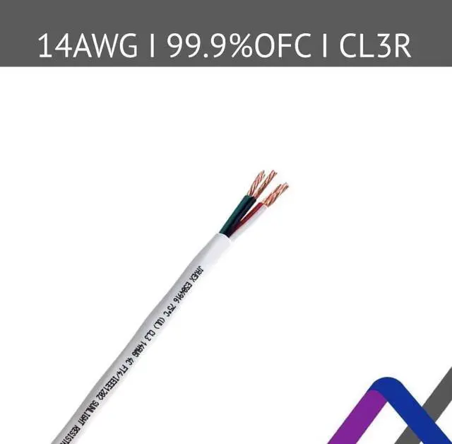 Alt view image 2 of 5 - JAVEX 14/4 4 Conductor UL13 CL3R Speaker Wire (500 FT), 14-Gauge AWG Bare Copper Riser/in-Wall & Outdoor/In-Ground (Direct Burial) for Security, Control and Alarm System Installation, White
