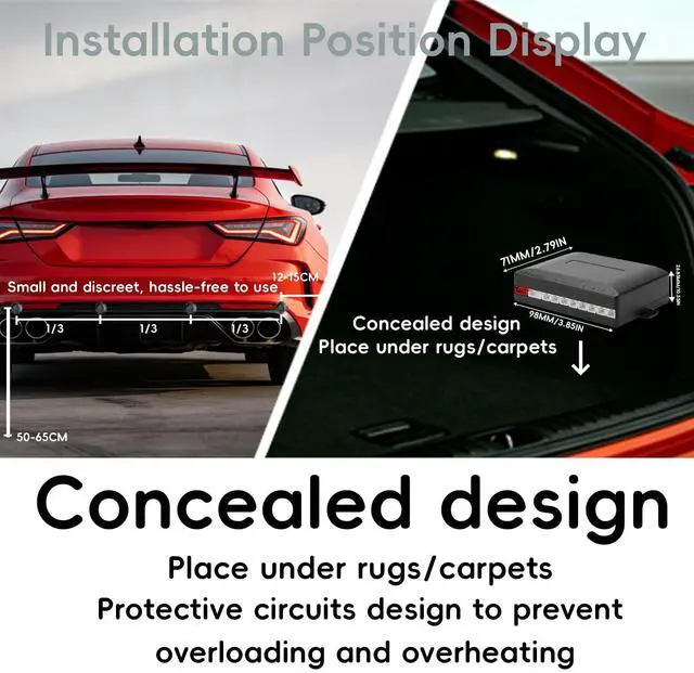 Alt view image 2 of 5 - SANDETOUN Backup Parktronic System Car Auto Vehicle Reverse with 8 Parking Sensors kit, LCD Display, Distance Detection (Meter/Foot Switchable), Buzzer Alarm and Voice Prompt FunctionBlack