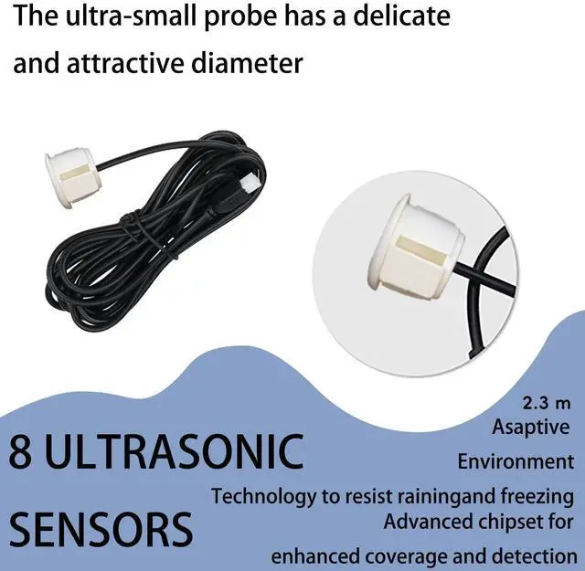 Alt view image 5 of 5 - SANDETOUN Backup Parktronic System Car Auto Vehicle Reverse with 8 Parking Sensors kit, LCD Display, Distance Detection (Meter/Foot Switchable), Buzzer Alarm and Voice Prompt FunctionBlack