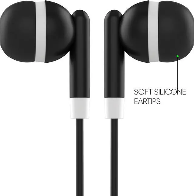 Alt view image 3 of 5 - Maeline Bulk Earbuds 200 Pack Stereo Headphones Ideal for K-12-College Classrooms, Library, Travel, Gym, Museum, 3.5mm Plug, Tangle-Free Wired Earbuds for Cellphone, Tablet, Computer, Multicolor