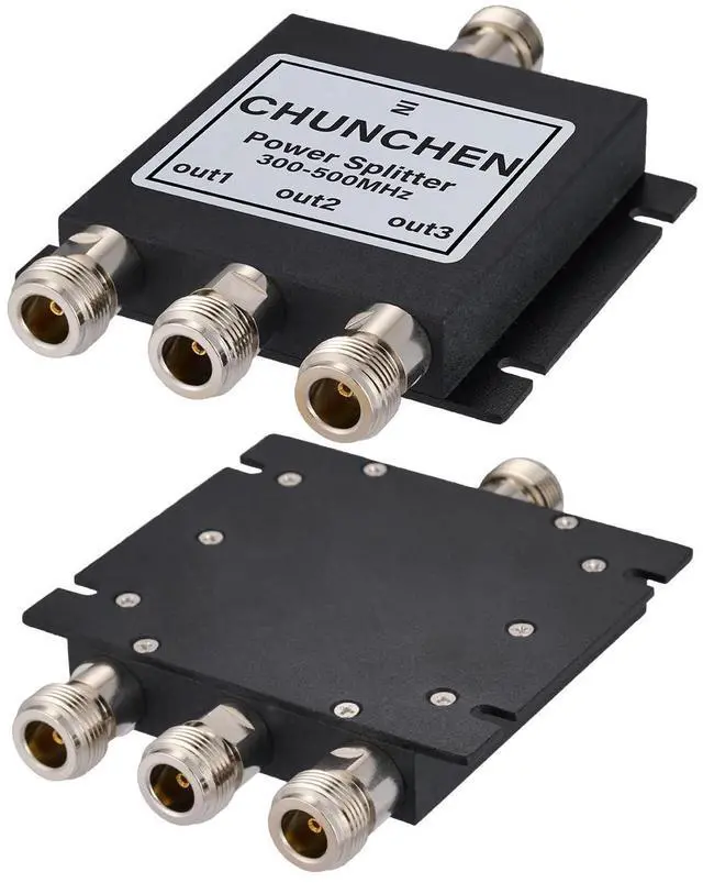 Alt view image 3 of 5 - CHUNCHEN 3 Way N Female Connector Signal Splitter 50 Ohm Power Splitter 300MHz-500MHz N Female Walkie Talkie Signal Splitter 1 Input 3 Output
