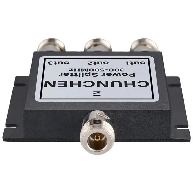 Alt view image 4 of 5 - CHUNCHEN 3 Way N Female Connector Signal Splitter 50 Ohm Power Splitter 300MHz-500MHz N Female Walkie Talkie Signal Splitter 1 Input 3 Output