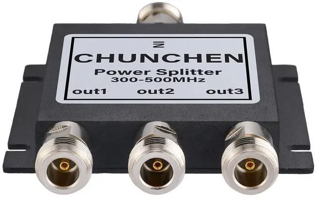 Alt view image 5 of 5 - CHUNCHEN 3 Way N Female Connector Signal Splitter 50 Ohm Power Splitter 300MHz-500MHz N Female Walkie Talkie Signal Splitter 1 Input 3 Output