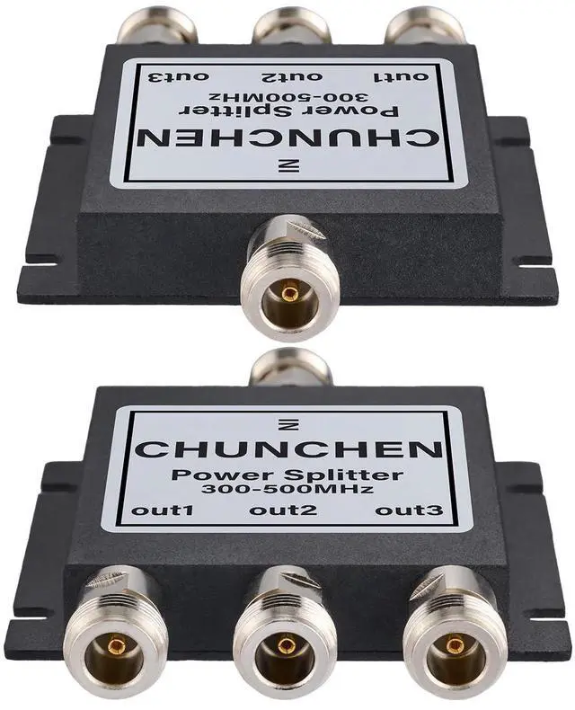 Alt view image 2 of 5 - CHUNCHEN 3 Way N Female Connector Signal Splitter 50 Ohm Power Splitter 300MHz-500MHz N Female Walkie Talkie Signal Splitter 1 Input 3 Output