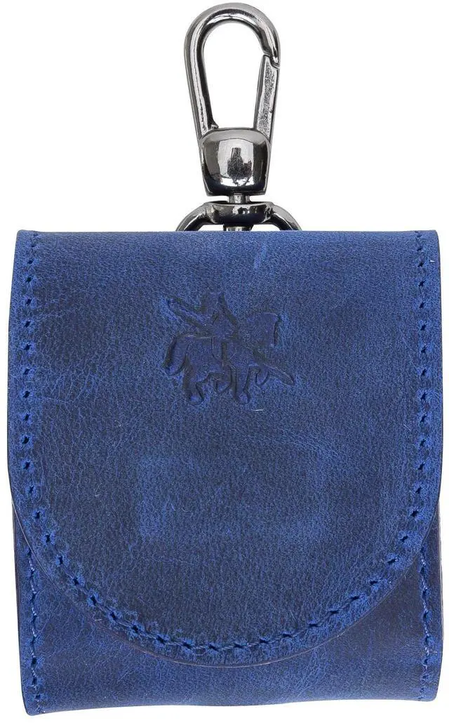 Main image of Bari Leather Cover Compatible with Apple AirPods 1 and Airpods 2 Charging Case - Antique Dark Blue