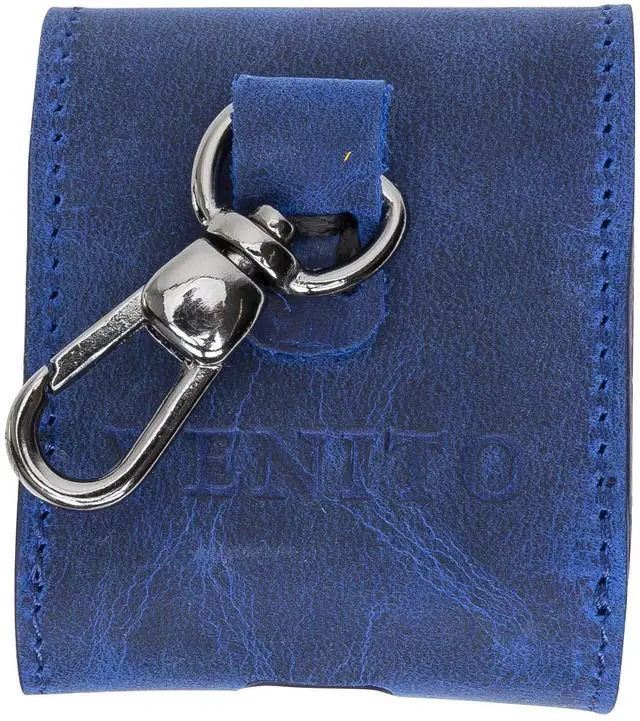 Alt view image 4 of 5 - Bari Leather Cover Compatible with Apple AirPods 1 and Airpods 2 Charging Case - Antique Dark Blue