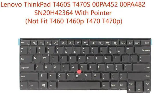 Alt view image 2 of 5 - WFSZBP Keyboard Replacement Without Backlit for ThinkPad T460S T470S 00PA452 00PA482 SN20H42364 Series Laptop US Layout with Pointer (Not Fit T460 T460p T470 T470p)
