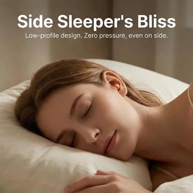 Alt view image 3 of 5 - Siowen Wireless Sleep Earbuds for Side Sleepers, Noise-Reduction in-Ear Headphones with Deep Bass, Miniature Invisible Buds for Small Canals, Stay-in Design for Mobile Devices (Porcelain White)