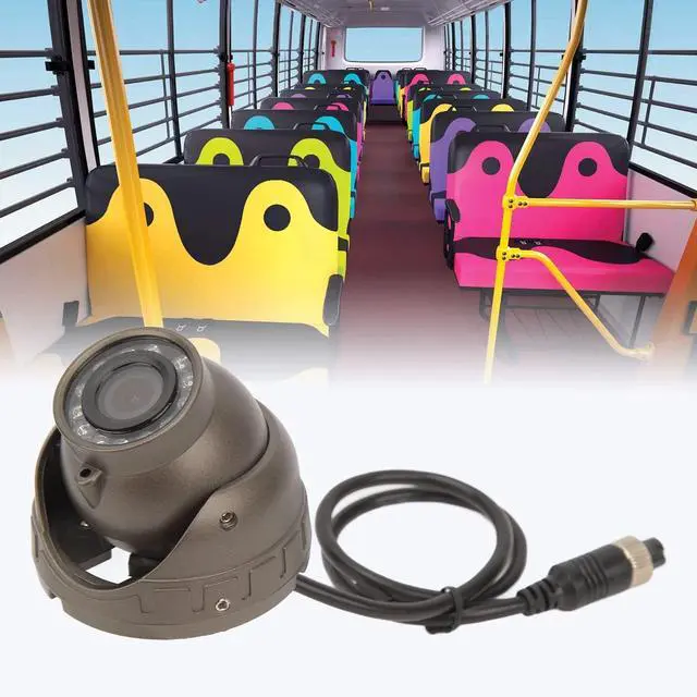 Alt view image 2 of 4 - DC 12V Dome Camera for Vehicle Interior Features Video Audio Recording, Wide Angle View, IP67 and IR Night Vision, Ideal for Bus, RV and Van (720P)