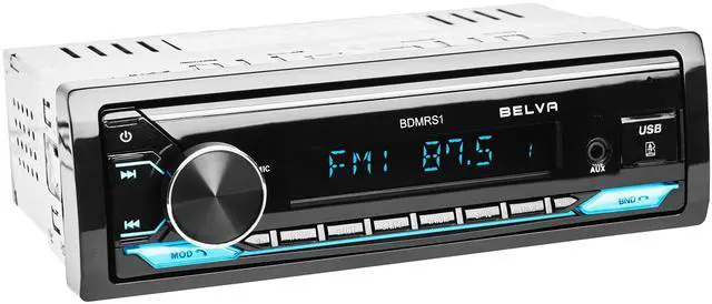Main image of Belva BDMRS1 Single DIN Bluetooth Car Stereo Receiver with Front/Rear