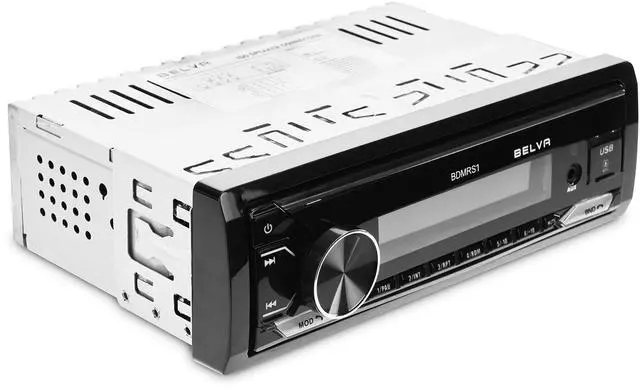 Alt view image 3 of 5 - Belva BDMRS1 Single DIN Bluetooth Car Stereo Receiver with Front/Rear