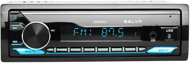 Alt view image 2 of 5 - Belva BDMRS1 Single DIN Bluetooth Car Stereo Receiver with Front/Rear