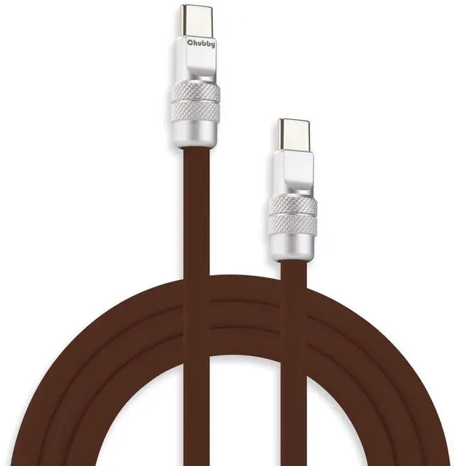 Main image of chubbycable Chubby 2.0 USB C 240W Fast Charging Cable Silicone Soft Durable USB C Cable Extra Thick Charger Cord Compatible with iPhone 17-15 Series iPad, Chocolate, Type-C to Type-C, 13.1FT