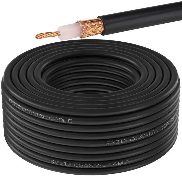 Main image of YOTENKO RG213 Coaxial Cable Bulk - 75FT, 50 Ohm Low Loss RG-213 Coax, Bare Copper Stranded Center Conductor & Braid, Pro-Grade Wire for Ham Radio, CB, Antenna Extension, DIY Connector Installation