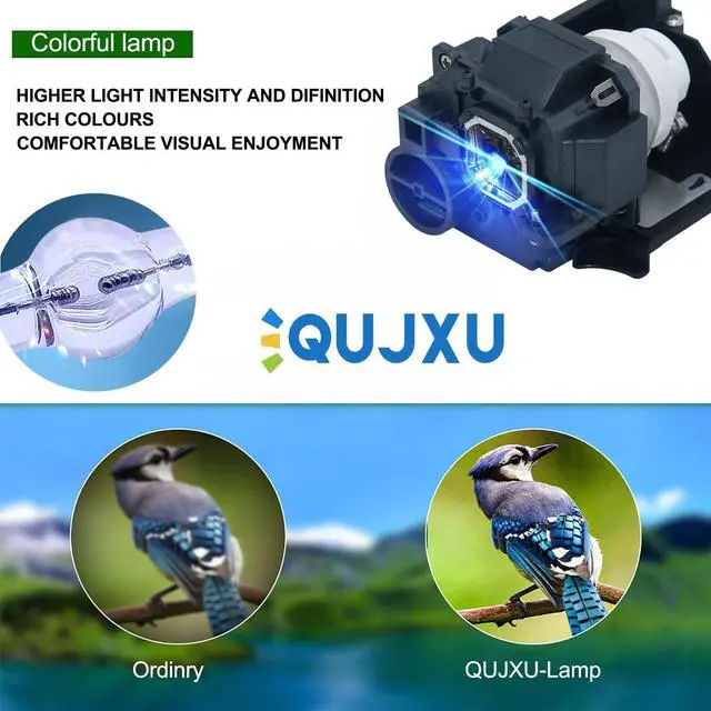 Alt view image 2 of 5 - QUJXU NP33LP/NP-33LP LCD Projector Replacement Lamp Bulb Compatible with NEC NP-UM351W NP-UM351W-WK NP-UM351Wi-WK NP-UM361X NP-UM361X-WK NP-UM361Xi-WK with 200-Day Warranty