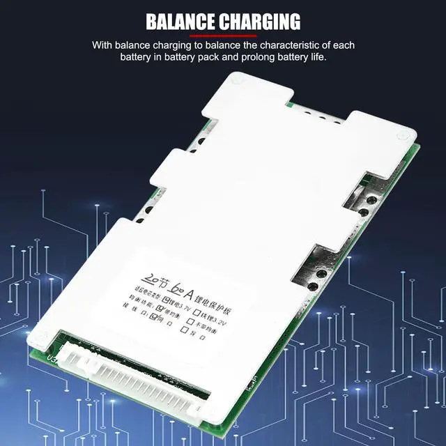 Alt view image 5 of 5 - Lithium Battery Charging Board 20S 60A PCB Protection Board BMS Li-ion Lithium Battery Charging Board, Battery Cell Protection Board