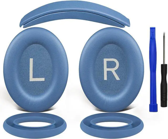 Main image of SOULWIT Replacement Kit for Bose QuietComfort 45 (QC45)/Quiet Comfort 35 (QC35, QC35II)/QC SE/QC Wireless Headphones, Ear Pads Cushions + Headband + Silicone Earpads Cover Protector - Blue D