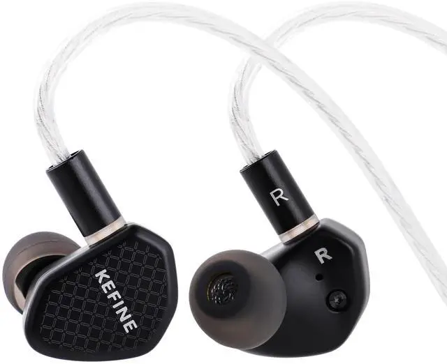 Main image of Linsoul Kefine Klean in Ear Monitor,10mm DLC Diaphragm Dynamic Driver HiFi Earphones,Wired Gaming Earbuds,Replaceable Nozzles,Detachable Silver-Plated Cable for Audiophile (with Mic Type-C, Black)