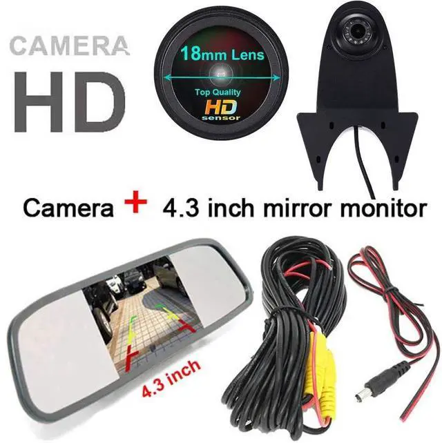 Alt view image 2 of 5 - 1280x720 Pixels 3rd Brake Light Reverse Camera Parking for sprinter vito viano Citroen Dacia Fiat Ford Hyundai Isuzu Iveco Mitsubishi Nissan Peugeot Seat skoda Toyota VW crafter T5+4.3"Reverse Screen
