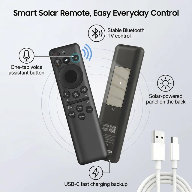 Alt view image 3 of 5 - New BN59-01480A TM2360E Solar Smart AI Voice Bluetooth Remote Control
