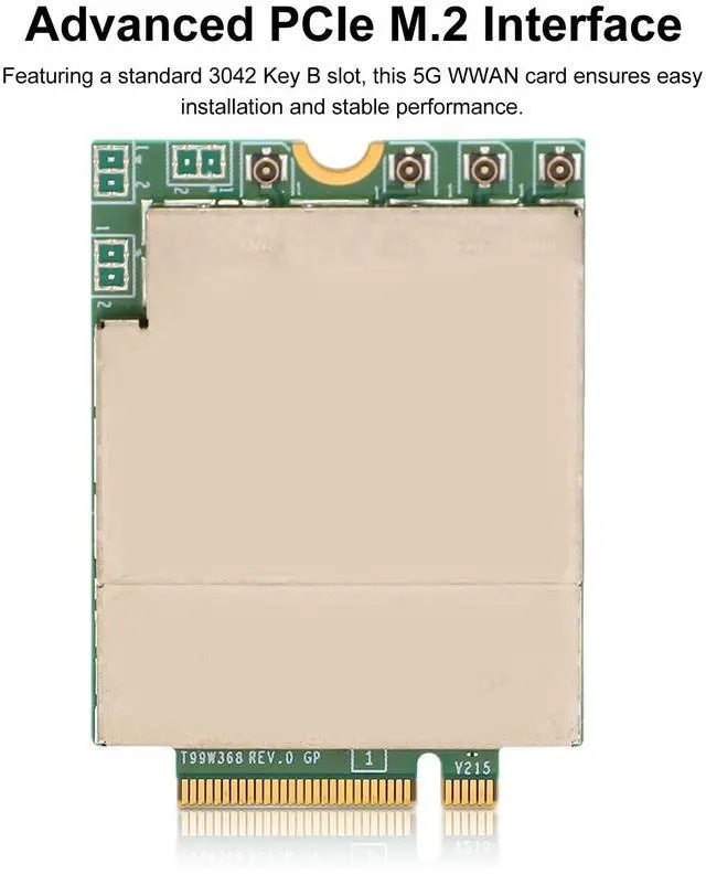 Alt view image 2 of 5 - Yoidesu 5G Network Card for Dells Latitude 5350 5450 5550 7030, T99W373 DW5932e 5G Module Wireless WAN Card with PCIe M.2 Interface for High Speed WWAN Connectivity