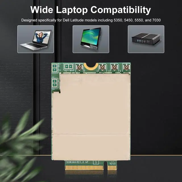 Alt view image 4 of 5 - Yoidesu 5G Network Card for Dells Latitude 5350 5450 5550 7030, T99W373 DW5932e 5G Module Wireless WAN Card with PCIe M.2 Interface for High Speed WWAN Connectivity