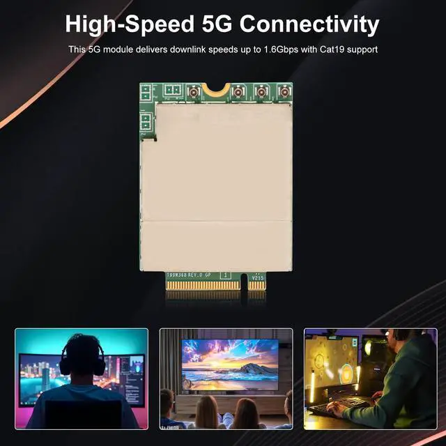 Alt view image 5 of 5 - Yoidesu 5G Network Card for Dells Latitude 5350 5450 5550 7030, T99W373 DW5932e 5G Module Wireless WAN Card with PCIe M.2 Interface for High Speed WWAN Connectivity