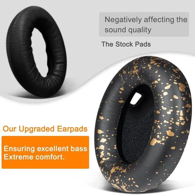 Alt view image 4 of 4 - SOULWIT Replacement Earpads for Sony WH-1000XM4 (WH1000XM4) Headphones, Ear Pads Cushions with Noise Isolation Foam, Added Thickness, Without Affecting Sensor - Black Gold