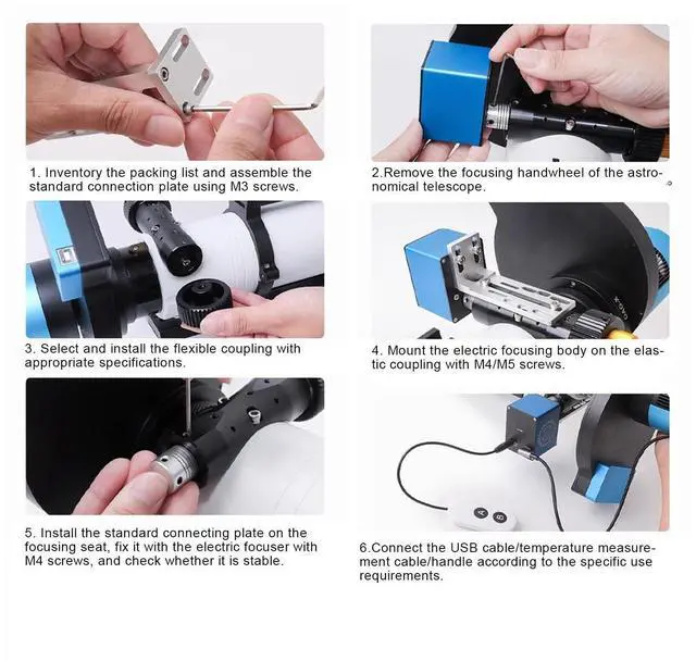 Alt view image 5 of 5 - Tangxi Electric Automatic Focuser, Astronomical Electric Focusing Telescope Focuser with Built in Temperature Sensor, Supports Auto/Manual Focus Switching