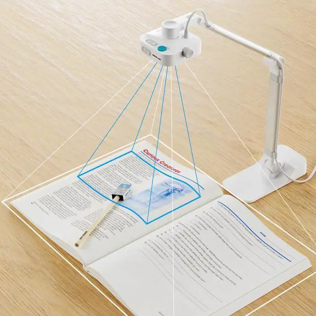 Alt view image 2 of 5 - OKIOLABS OKIOCAM W1 USB 4K 8MP Document Camera with Light for Teachers. Comes with OKIOPoint & AI-Tracking Presentation Software. Doc Camera for Classroom. Compatible with PC/Mac, with Type-C Adaptor