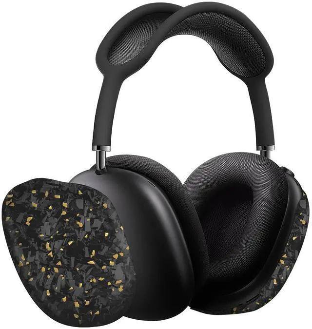 Main image of MONOCARBON Real Carbon Fiber Case for AirPods Max (2024/2020), Military-Grade Protective Hard Cover for Apple Headphones, Unique Forged Matte, Scratch-Resistant, Essential Accessories-Matte Gold