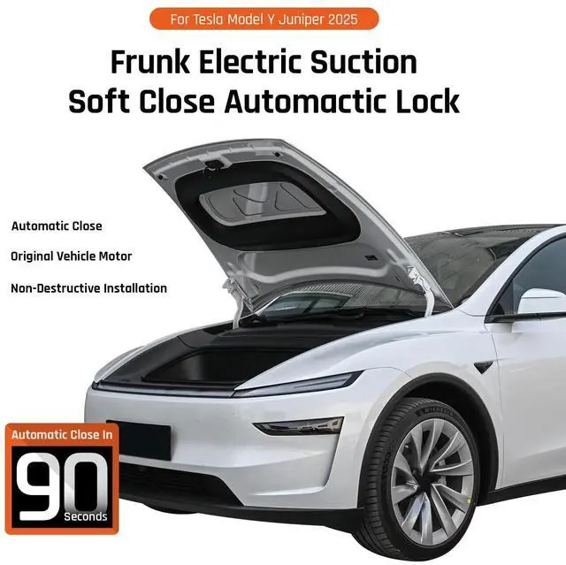 Alt view image 2 of 5 - Hands-Free Automatic Frunk Closer for Tesla Model Y Juniper 2025 2026 - Power Front Trunk Lock with Soft Close - Easy Installation Accessory