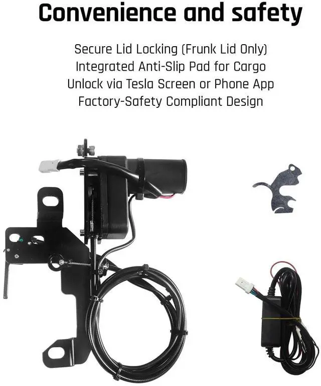 Alt view image 4 of 5 - Hands-Free Automatic Frunk Closer for Tesla Model Y Juniper 2025 2026 - Power Front Trunk Lock with Soft Close - Easy Installation Accessory