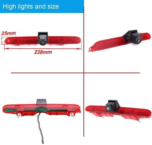 Alt view image 4 of 5 - HD Brake Light Rear View Reversing Camera with Angle Adjustable Compatible with Toyota Proace/Citroen Berlingo B9/Opel Combo/Limousine/Peugeot Partner Tepee/Rifter (Reversing Camera)