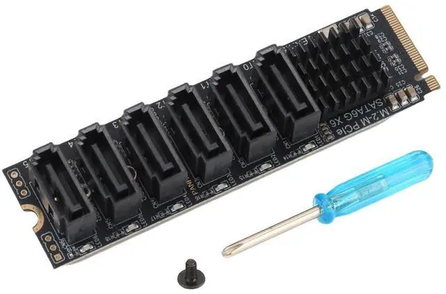 Main image of SUNGOOYUE M.2 to SATA3.0 Adapter Card, 6Gbps High Speed ASM1166 M.2 PCIE to SATA Expansion Card with Smart Indicator for OS X, for for Linux