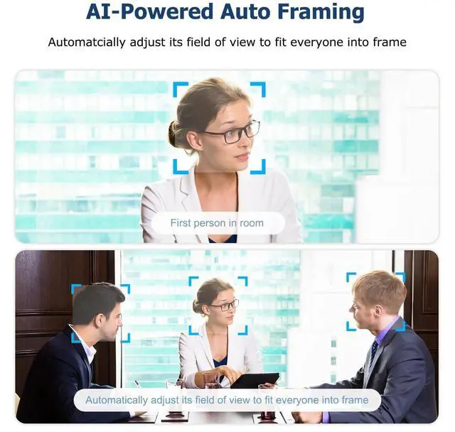 Alt view image 4 of 5 - PolaTab Conference Room Camera, All-in-One 4K Webcam with Microphone and Speaker, AI Tracking and Auto Framing, Wide Angle of View, Plug and Play USB Webcam for PC, Mac, Meetings, Teams, Zoom & Webex