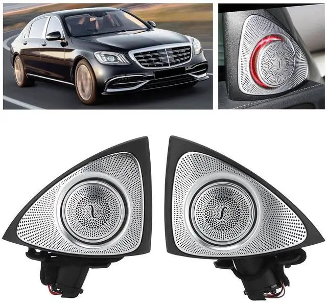 Alt view image 4 of 5 - Car Audio Tweeters with LED Ambient Lighting Kit 7 Color 3D Rotating Tweeter Replacement for ? S-Class W222 Pre-Facelift 2014-2017