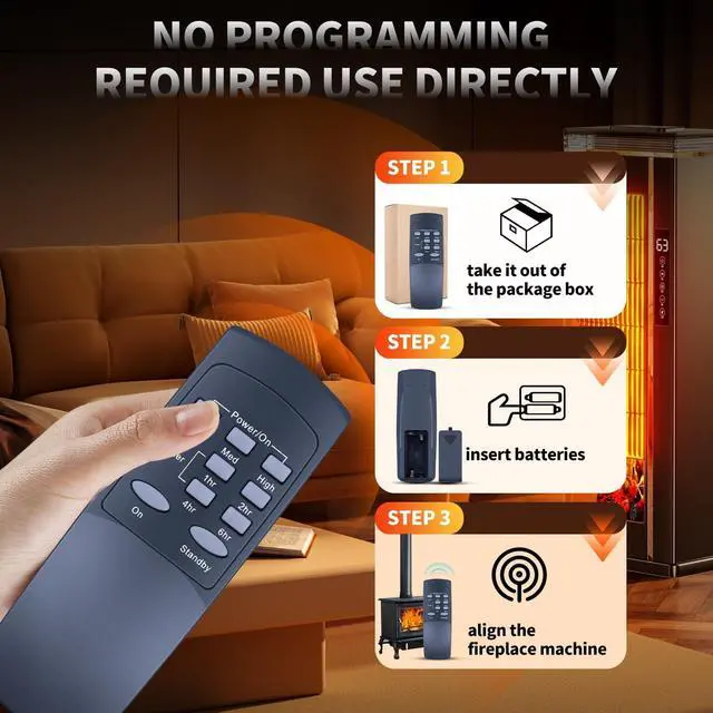 Alt view image 3 of 5 - FQOUG Replacement Remote Control Compatible with Dimplex Infrared Plug-in Patio Heater, DIRP15A10GR