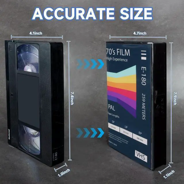 Alt view image 4 of 5 - BOATISLE 60 Pack VHS Album Case, Black VHS Tape Protector Case, VHS Cassette Box with Full Window Cover