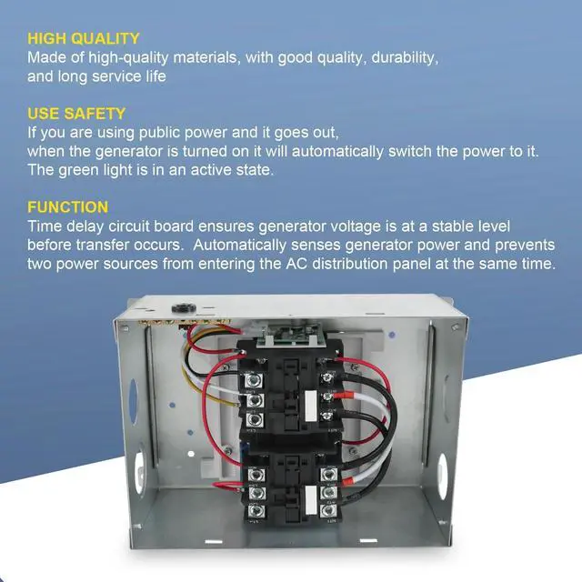 Alt view image 4 of 5 - Rimamoka RV Automatic Transfer Switch, 120/240 VAC, 50 Amp, Automatic Transfer Relay Switch for RV, Speedboats