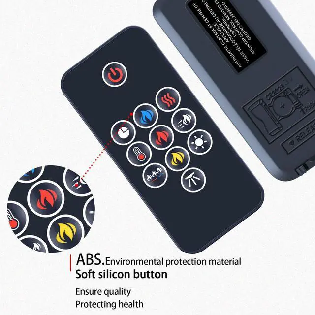 Alt view image 4 of 5 - SJUIF Replacement Remote Control for Napoleon Electric Fireplace W190-0136-SER NEFVC32H NEFVC38H NEFB50H-SV NEFB60H-SV NEFP32-5019W
