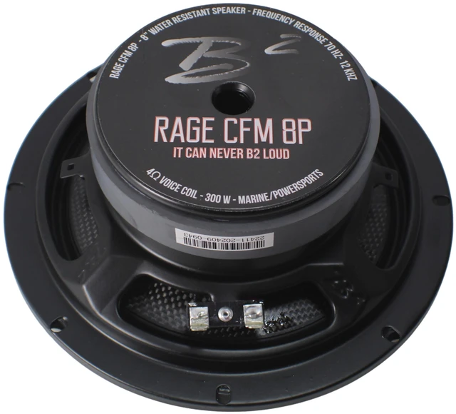 Alt view image 4 of 5 - B2 Audio Pair of 8" Carbon Fiber 3.3-Ohm 100 Watts Shallow Mount Water Resistant Speakers