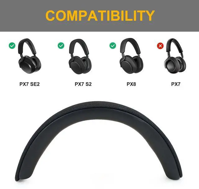 Alt view image 5 of 5 - SINOWO Headset Strap,Replacement Headbands Straps for Bowers & Wilkins PX8/PX7 s2/PX7 s2e (do not fit PX7) Headphones,Headset Head Cushion Cover Repair Part (Black)