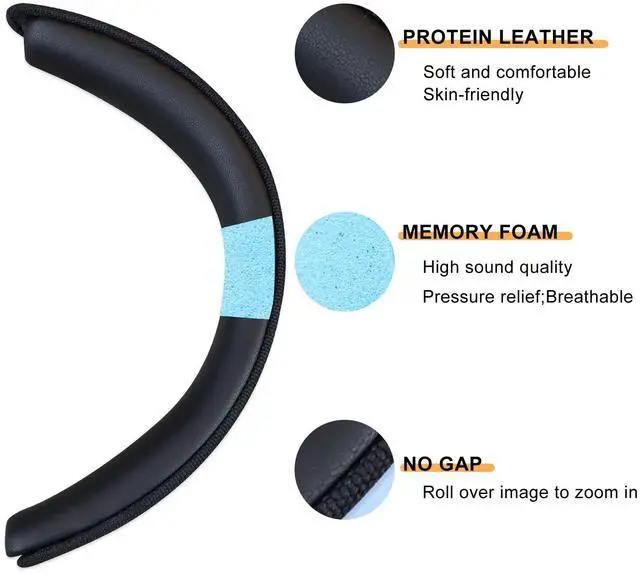 Alt view image 4 of 5 - SINOWO Headset Strap,Replacement Headbands Straps for Bowers & Wilkins PX8/PX7 s2/PX7 s2e (do not fit PX7) Headphones,Headset Head Cushion Cover Repair Part (Black)